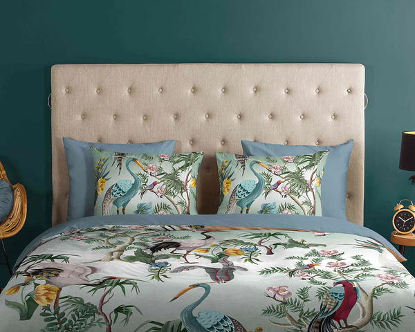 Renforce Bettwäsche Reeva - Baumwolle - Blau / Grün - 140 x 200/220 cm + Kissen 70 x 60 cm - Image 3