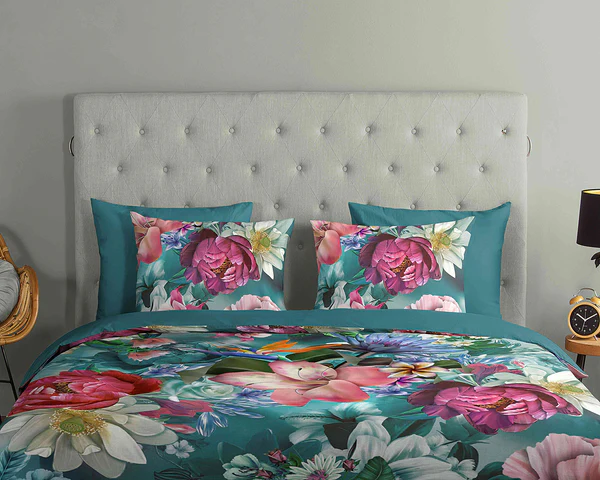 Renforce Bettwäsche Tiandra - Baumwolle - Petrol - 140 x 200/220 cm + Kissen 70 x 60 cm - Image 3