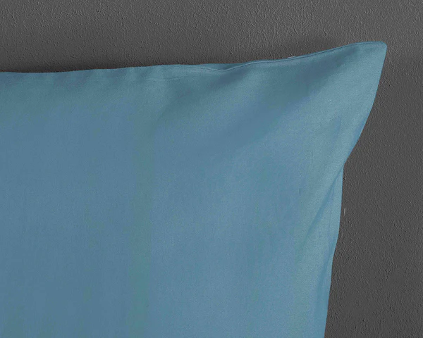 Renforce Bettwäsche Uni - Baumwolle - Blau - 200 x 200 cm + 2 Kissen 70 x 60 cm - Image 4