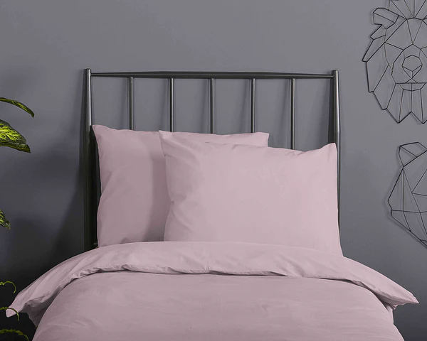 Renforce Bettwäsche Uni - Baumwolle - Pink - 140 x 200/220 cm + Kissen 70 x 60 cm - Image 3
