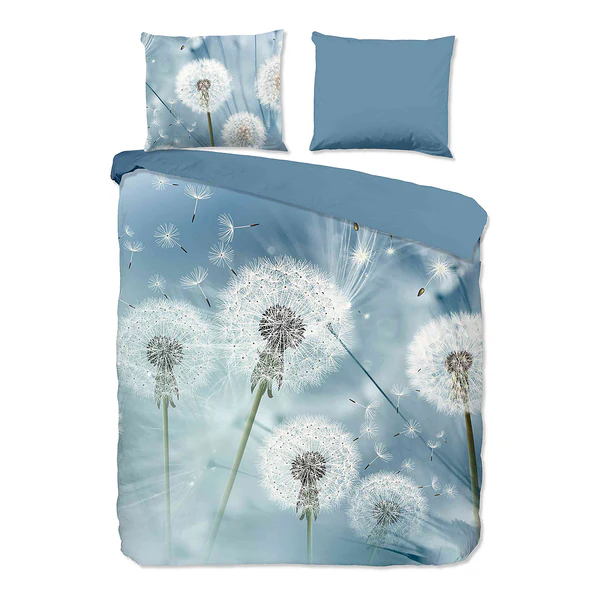 Renforce Bettwäsche Wishfull - Baumwolle - Blau - 240 x 200/220 cm + 2 Kissen 70 x 40 cm