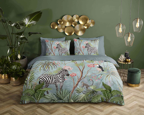 Renforce Bettwäsche Yasmin - Bio-Baumwolle/Satin - Aqua - 140 x 200/220 cm + Kissen 70 x 60 cm - Image 2