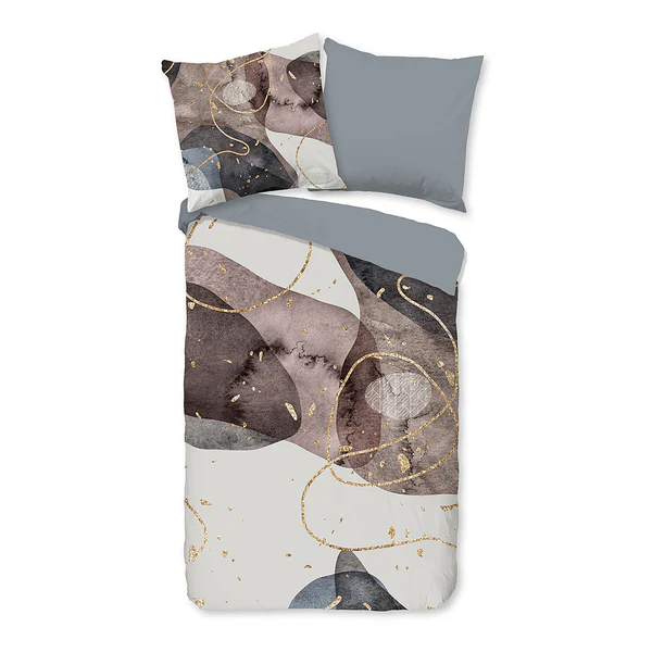 Renforcé Bettwäsche Zayn - Renforcé - Grau - 155 x 220 cm + Kissen 80 x 80 cm