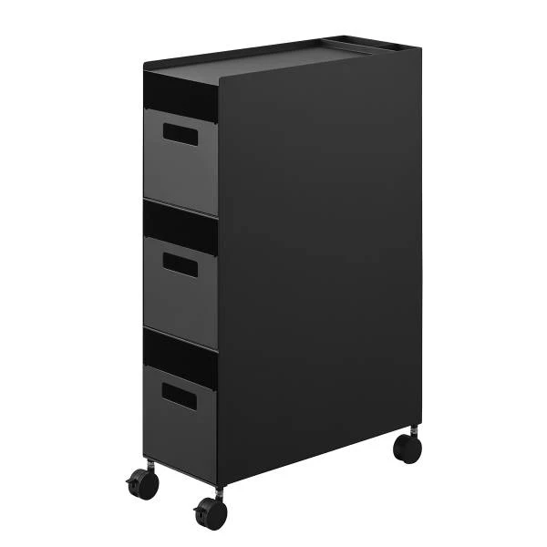 Rollbarer Unterschrank Tower - Matt Schwarz
