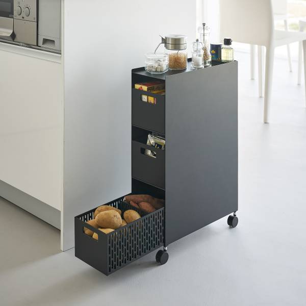 Rollbarer Unterschrank Tower - Matt Schwarz - Image 3
