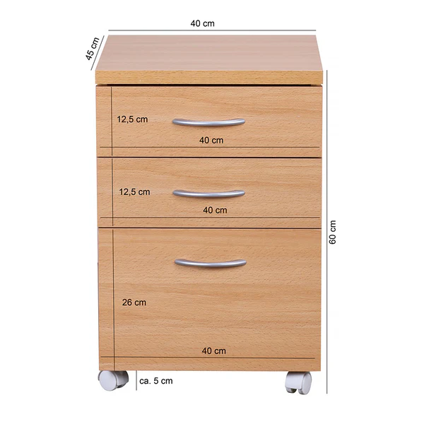 Rollcontainer Schipkau - Spanplatte - Buche Dekor - Image 7
