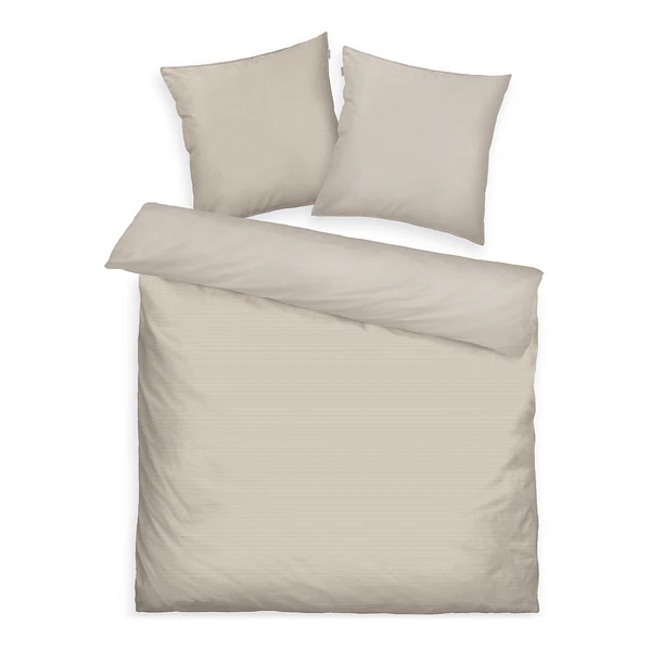 Satin-Bettwäsche Tom Tailor - Baumwolle - Beige - 200 x 220 cm + 2 Kissen 80 x 80 cm