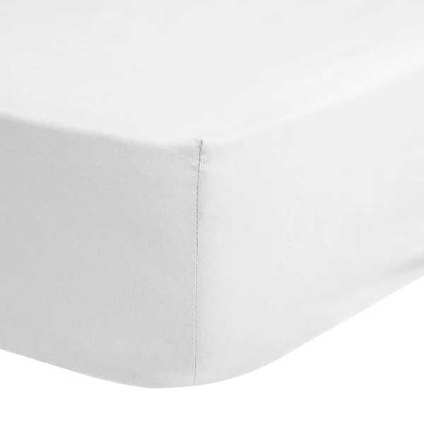 Satin-Spannbettlaken Kelly - Baumwolle - Weiß - 140 x 200 cm