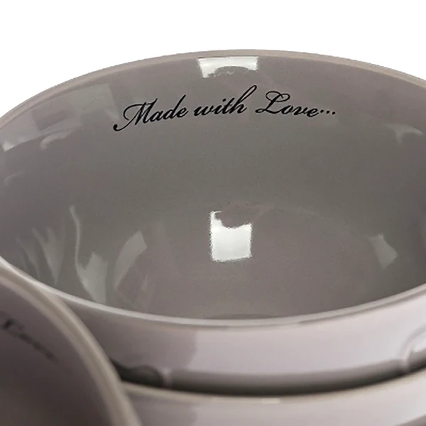 Schalenset Made with Love (4er-Set) - Steingut - Braun - Image 4