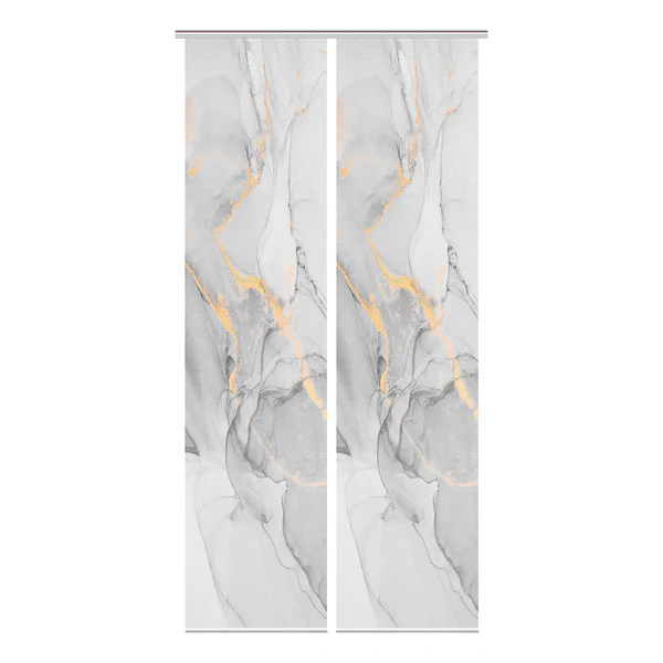 Schiebevorhang Marmosa II - Polyester - Grau - 2er Set