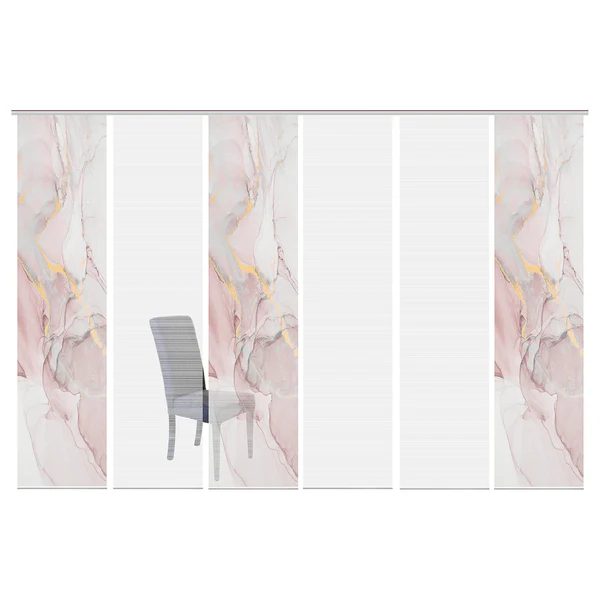 Schiebevorhang Marmosa II - Polyester - Rosé - 6er Set - Image 3