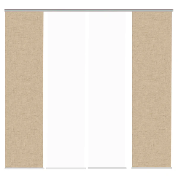 Schiebevorhang Pive - Webstoff - Sand - 60 x 245 cm - 4er Set
