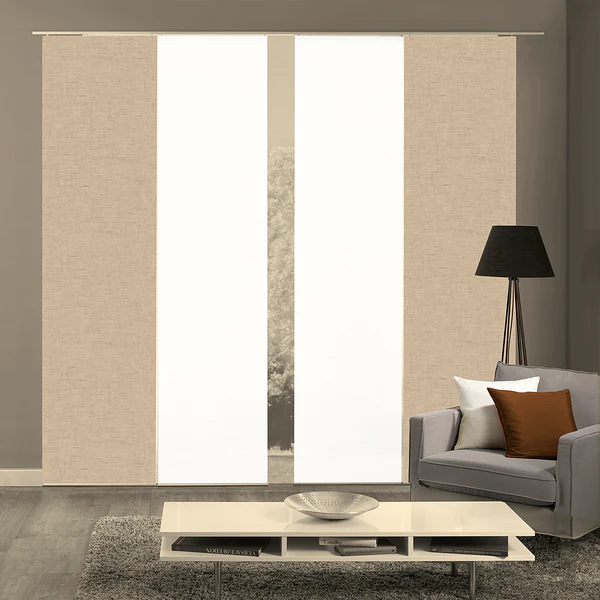 Schiebevorhang Pive - Webstoff - Sand - 60 x 245 cm - 4er Set - Image 2