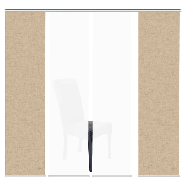 Schiebevorhang Pive - Webstoff - Sand - 60 x 245 cm - 4er Set - Image 3