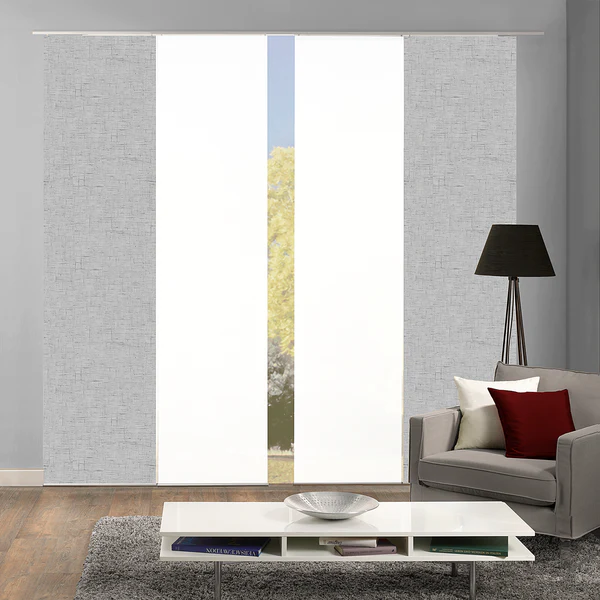 Schiebevorhang Pive - Webstoff - Silber - 60 x 245 cm - 4er Set - Image 2