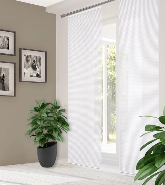 Schiebevorhang Romolus - Polyester - Weiß - 60 x 255 cm
