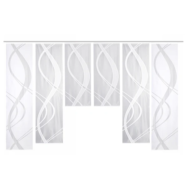 Schiebevorhang Tibasi (6er-Set) - Polyester - Weiß - 57 x 175 cm