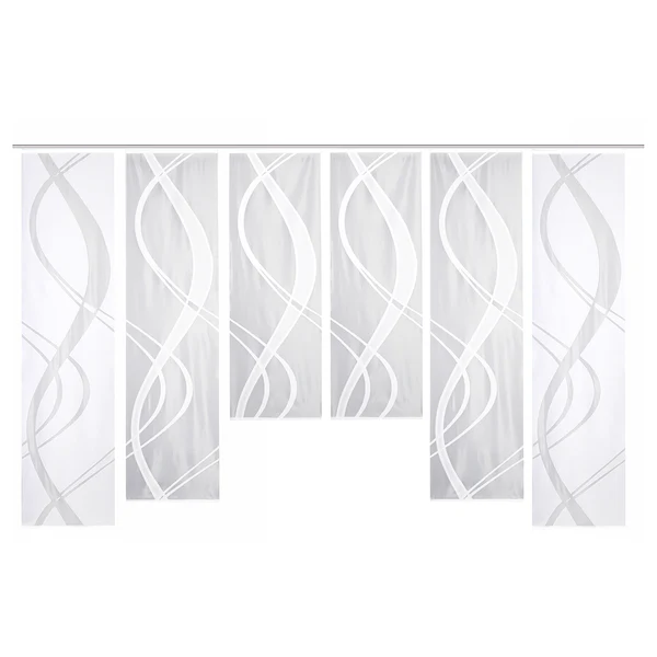 Schiebevorhang Tibasi (6er-Set) - Polyester - Weiß - 57 x 225 cm