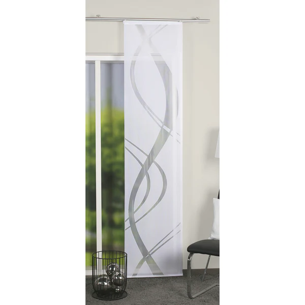 Schiebevorhang Tibaso II - Polyester - Weiß - 57 x 225 cm