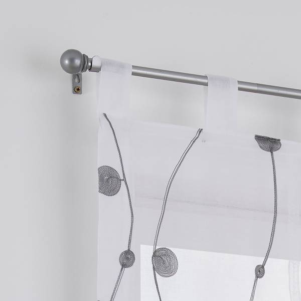 Schlaufenrollo Nelly - Webstoff - Grau - 80 x 140 cm - Image 2