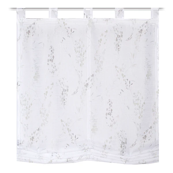 Schlaufenrollo Nerlina - Webstoff - Grau - 100 x 140 cm