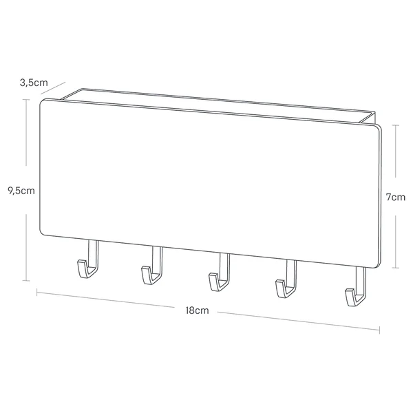 Schlüsselkasten Rin Hook - Esche Teilmassiv / Stahl - Weiß - Image 4