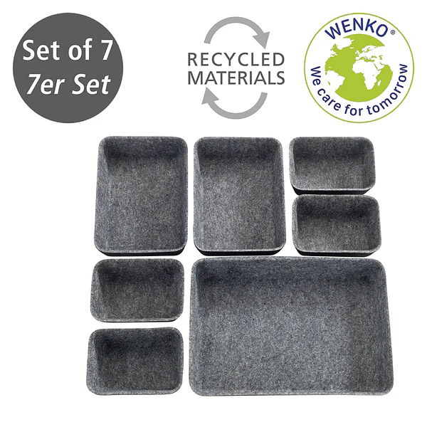 Schubladen-Organizer Filz (7-teilig) - Polyester - Schwarz / Grau - Image 13