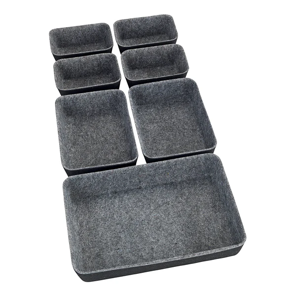 Schubladen-Organizer Filz (7-teilig) - Polyester - Schwarz / Grau - Image 5
