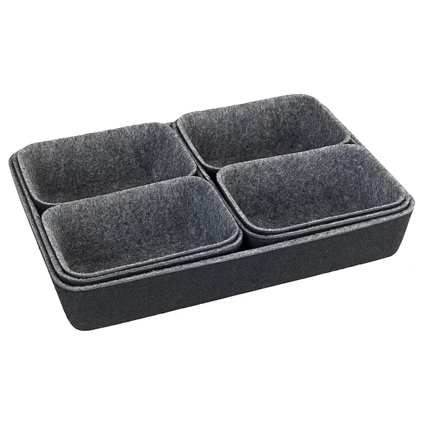 Schubladen-Organizer Filz (7-teilig) - Polyester - Schwarz / Grau - Image 6