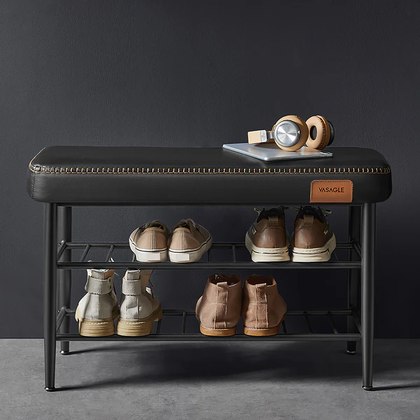 Schuhbank Rutuxo - Kunstleder / Metall - Schwarz - Image 3