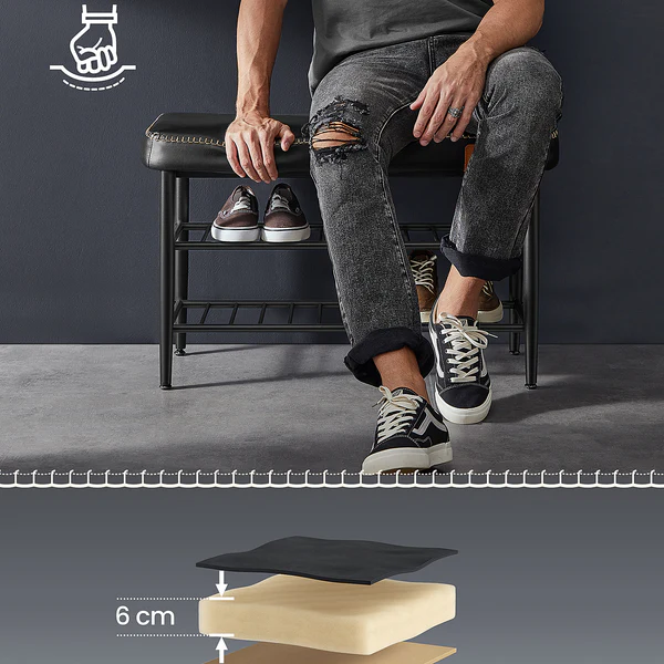 Schuhbank Rutuxo - Kunstleder / Metall - Schwarz - Image 7
