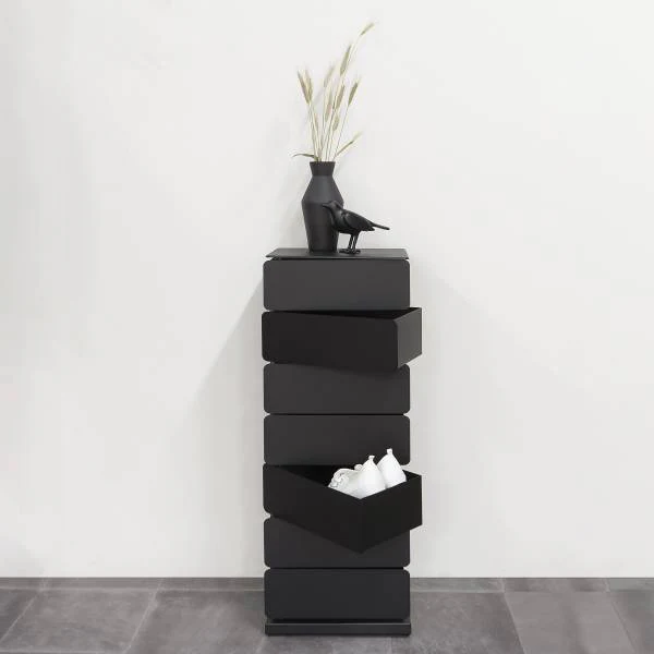 Schuhkommode Jou - Metall - Schwarz - Höhe: 99 cm - Image 2