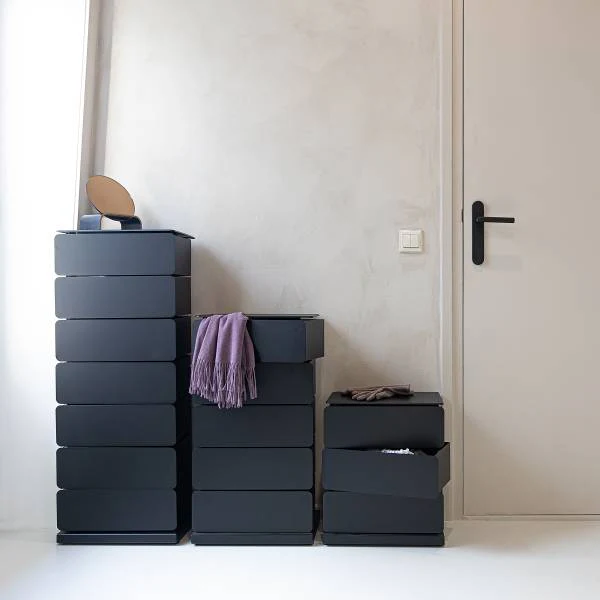 Schuhkommode Jou - Metall - Schwarz - Höhe: 99 cm - Image 3
