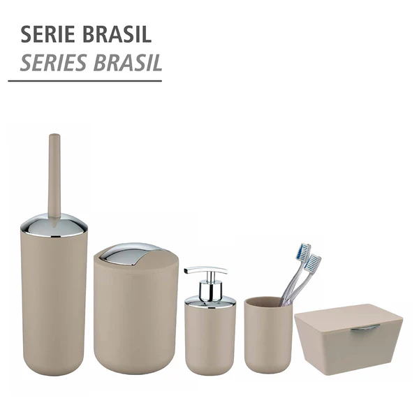 Schwingdeckeleimer Brasil - Thermoplastischer Kunststoff (TPE) - Fassungsvermögen: 6,5 L - Taupe - Image 4