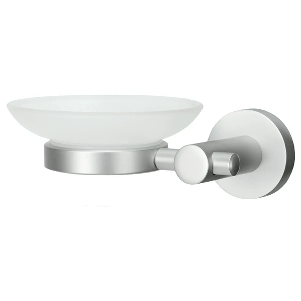 Seifenschale Apollo - Aluminium / Glas - Milchglas