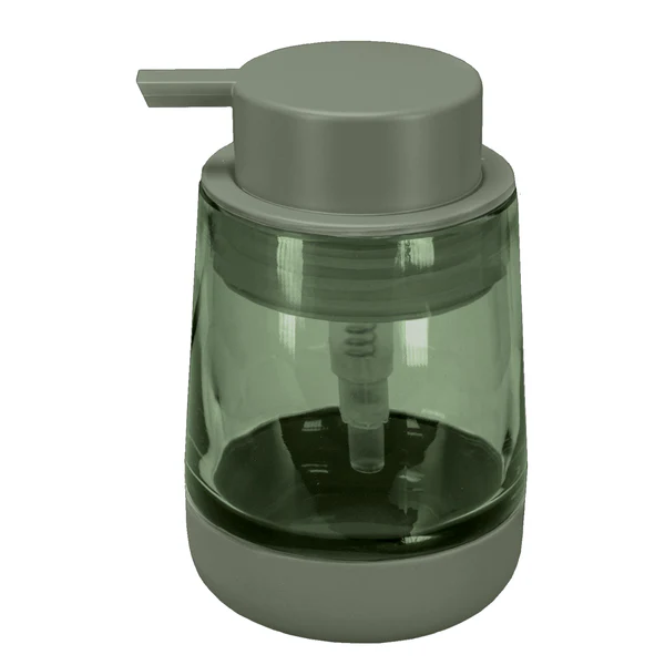Seifenspender Belly - Glas / Silikon - Olivgrün