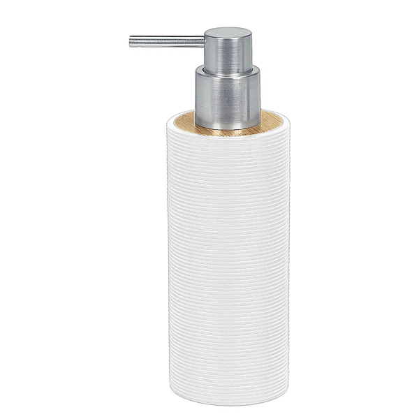 Seifenspender Kyoto - Polyresin / Bambus - Weiß