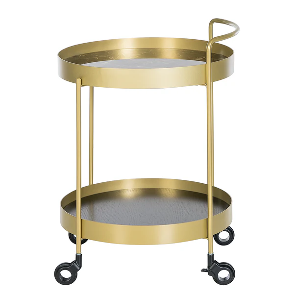 Servierwagen GLENDING - Keramik / Stahl - Marmor Braun Dekor / Gold - Image 10