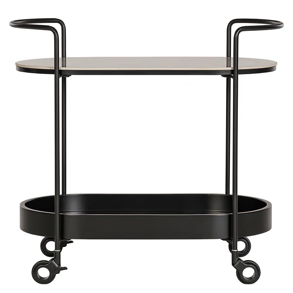 Servierwagen Valleymount - Keramik / Metall - Marmor Weiß Dekor / Schwarz - Image 3