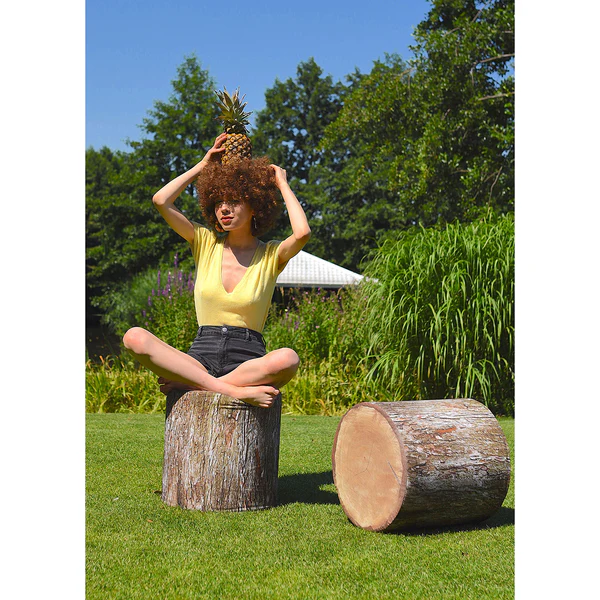 Sitzhocker Timberly - Webstoff - Braun - Image 3