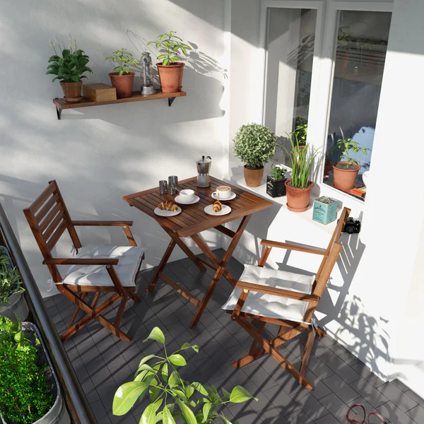 Sitzkissen Garden Basic (4er-Set) - Webstoff - Weiß - Image 4
