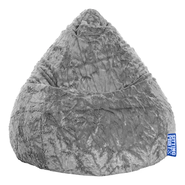 Sitzsack Fluffy XL - Webplüsch - Platin