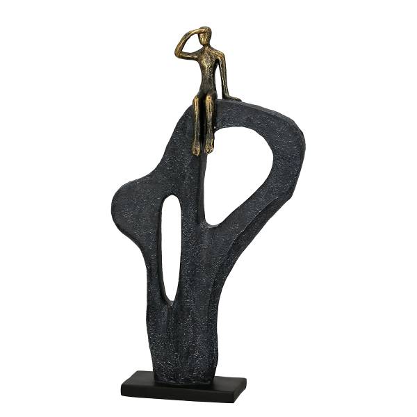 Skulptur Blick in die Ferne - Braun - Kunstharz - 25 x 47 x 7 cm