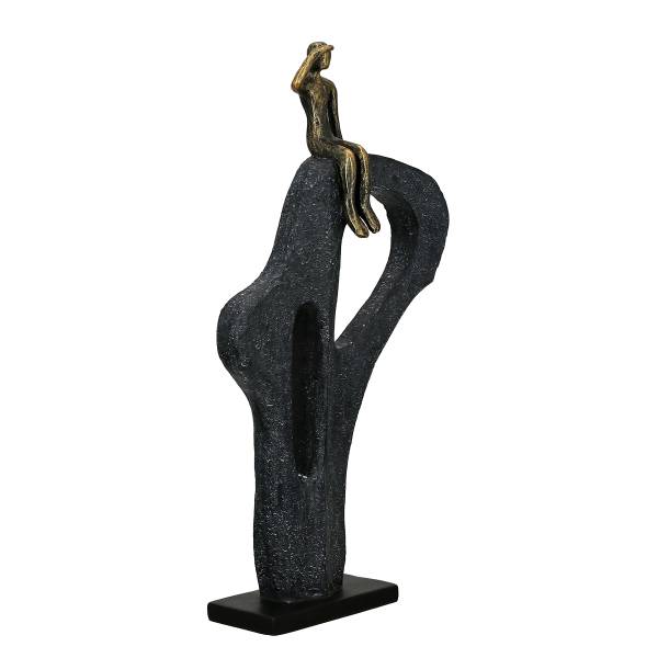 Skulptur Blick in die Ferne - Braun - Kunstharz - 25 x 47 x 7 cm - Image 2