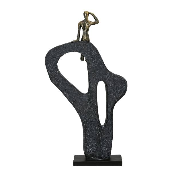 Skulptur Blick in die Ferne - Braun - Kunstharz - 25 x 47 x 7 cm - Image 3