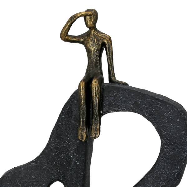 Skulptur Blick in die Ferne - Braun - Kunstharz - 25 x 47 x 7 cm - Image 4