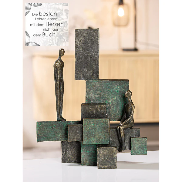 Skulptur Teaching - Kunstharz - Silber / Bronze - Image 2