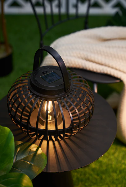 Solar-Laterne Sunshine Bliss - Bambus - Schwarz - 1-flammig - Image 3