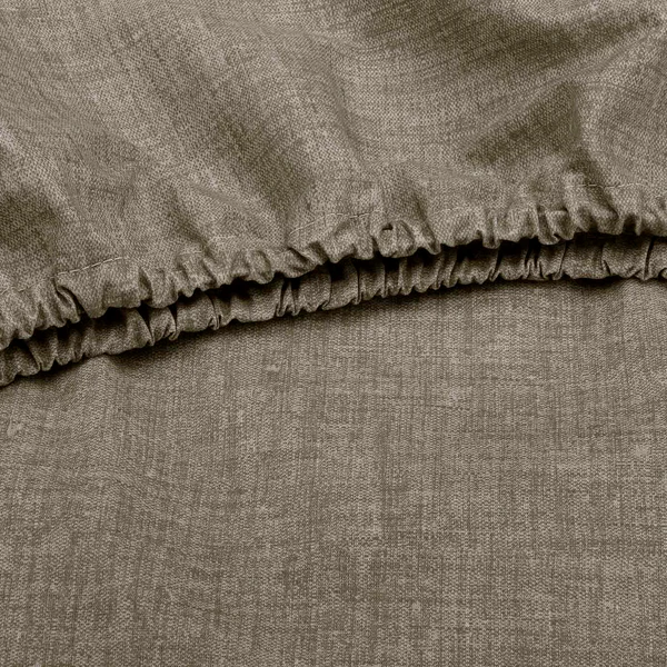 Spannbettlaken Lino - Baumwolle - Taupe - 180 x 200 cm - Image 4