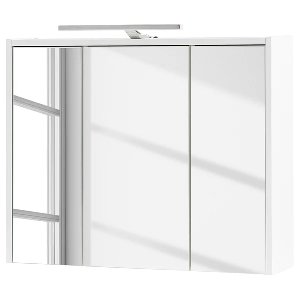 Spiegelschrank Flag I - Inklusive Beleuchtung - Weiß - Breite: 75 cm
